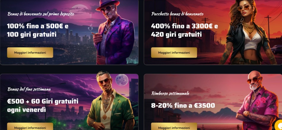 Bonus e Promozioni di Gangsta Casino